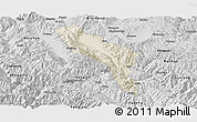 Shaded Relief Panoramic Map of Midu, desaturated