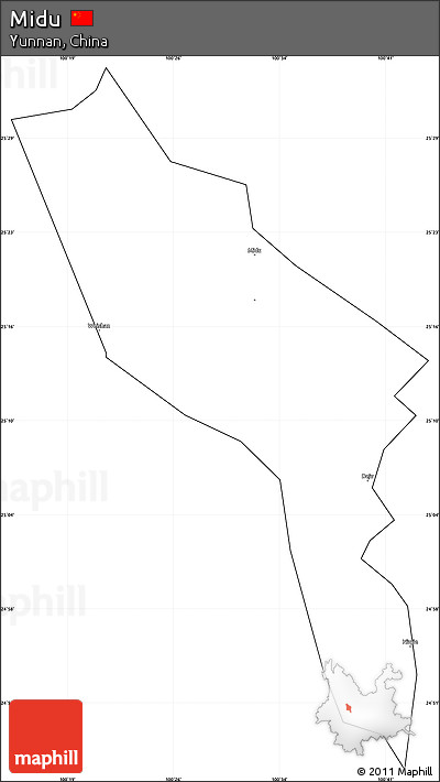 Blank Simple Map of Midu, cropped outside