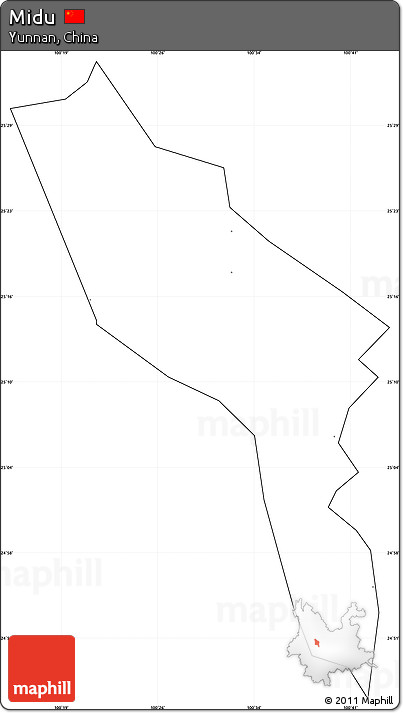 Blank Simple Map of Midu, cropped outside, no labels
