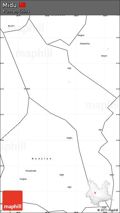 Blank Simple Map of Midu