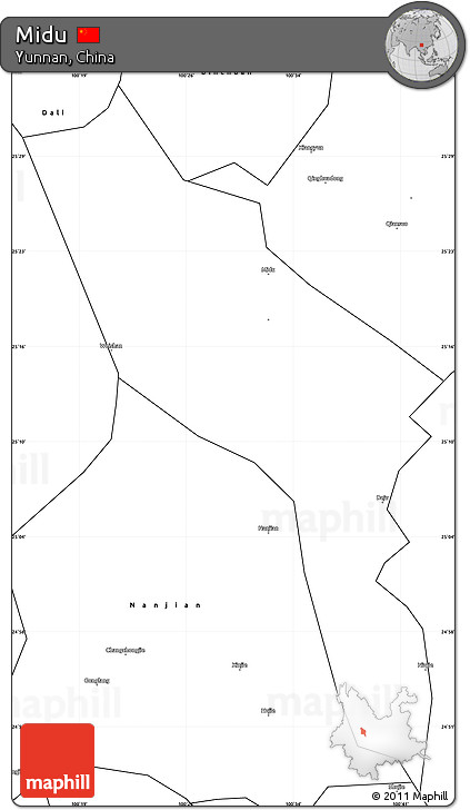 Blank Simple Map of Midu