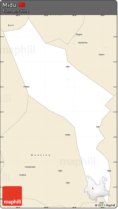 Classic Style Simple Map of Midu