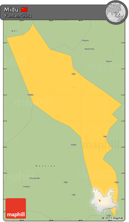 Savanna Style Simple Map of Midu
