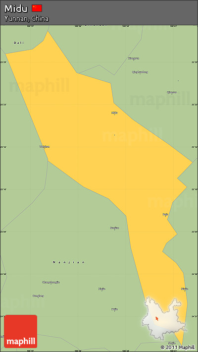 Savanna Style Simple Map of Midu