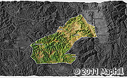 Satellite 3D Map of Mouding, darken, desaturated