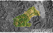 Satellite 3D Map of Mouding, desaturated