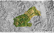 Satellite 3D Map of Mouding, lighten, desaturated