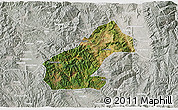 Satellite 3D Map of Mouding, lighten, semi-desaturated