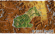 Satellite 3D Map of Mouding, physical outside
