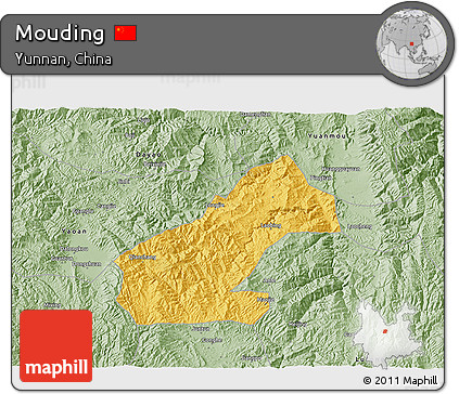 Savanna Style 3D Map of Mouding