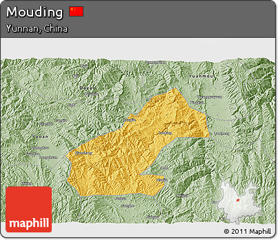 Savanna Style 3D Map of Mouding
