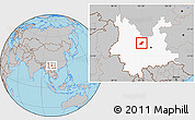 Gray Location Map of Mouding, highlighted parent region