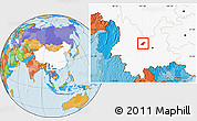 Political Location Map of Mouding, highlighted country