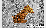 Physical Map of Mouding, lighten, desaturated