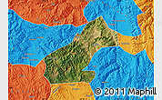 Satellite Map of Mouding, political outside