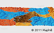 Physical Panoramic Map of Mouding, political outside