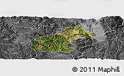 Satellite Panoramic Map of Mouding, desaturated