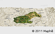 Satellite Panoramic Map of Mouding, shaded relief outside