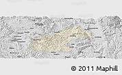 Shaded Relief Panoramic Map of Mouding, desaturated