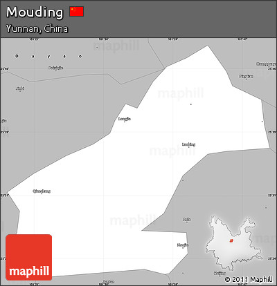 Gray Simple Map of Mouding