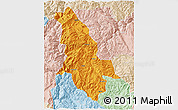 Political 3D Map of Ninglang, lighten