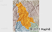 Political 3D Map of Ninglang, lighten, semi-desaturated