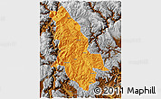 Political 3D Map of Ninglang, physical outside