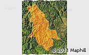 Political 3D Map of Ninglang, satellite outside