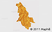 Political 3D Map of Ninglang, single color outside