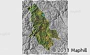 Satellite 3D Map of Ninglang, lighten, desaturated