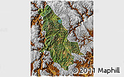 Satellite 3D Map of Ninglang, physical outside