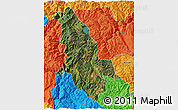 Satellite 3D Map of Ninglang, political outside