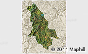 Satellite 3D Map of Ninglang, shaded relief outside