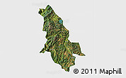 Satellite 3D Map of Ninglang, single color outside