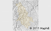 Shaded Relief 3D Map of Ninglang, lighten, desaturated
