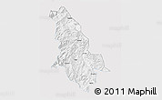 Silver Style 3D Map of Ninglang, single color outside