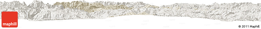 Shaded Relief Horizon Map of Ninglang, lighten