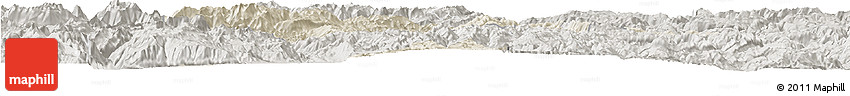 Shaded Relief Horizon Map of Ninglang, semi-desaturated