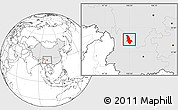 Blank Location Map of Ninglang, highlighted country