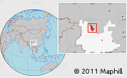 Gray Location Map of Ninglang, highlighted parent region