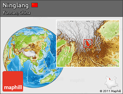 Physical Location Map of Ninglang