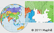 Political Location Map of Ninglang, highlighted parent region