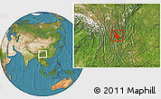 Satellite Location Map of Ninglang