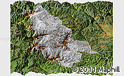Physical Panoramic Map of Ninglang, satellite outside