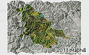 Satellite Panoramic Map of Ninglang, lighten, semi-desaturated