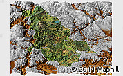 Satellite Panoramic Map of Ninglang, physical outside