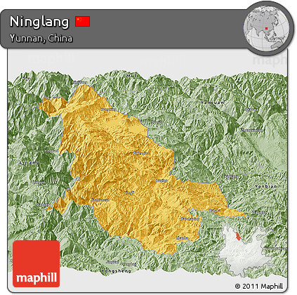 Savanna Style Panoramic Map of Ninglang