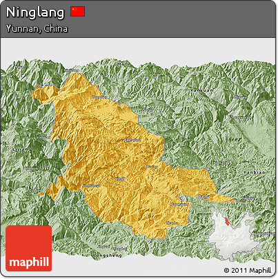 Savanna Style Panoramic Map of Ninglang