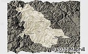 Shaded Relief Panoramic Map of Ninglang, darken