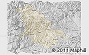 Shaded Relief Panoramic Map of Ninglang, desaturated